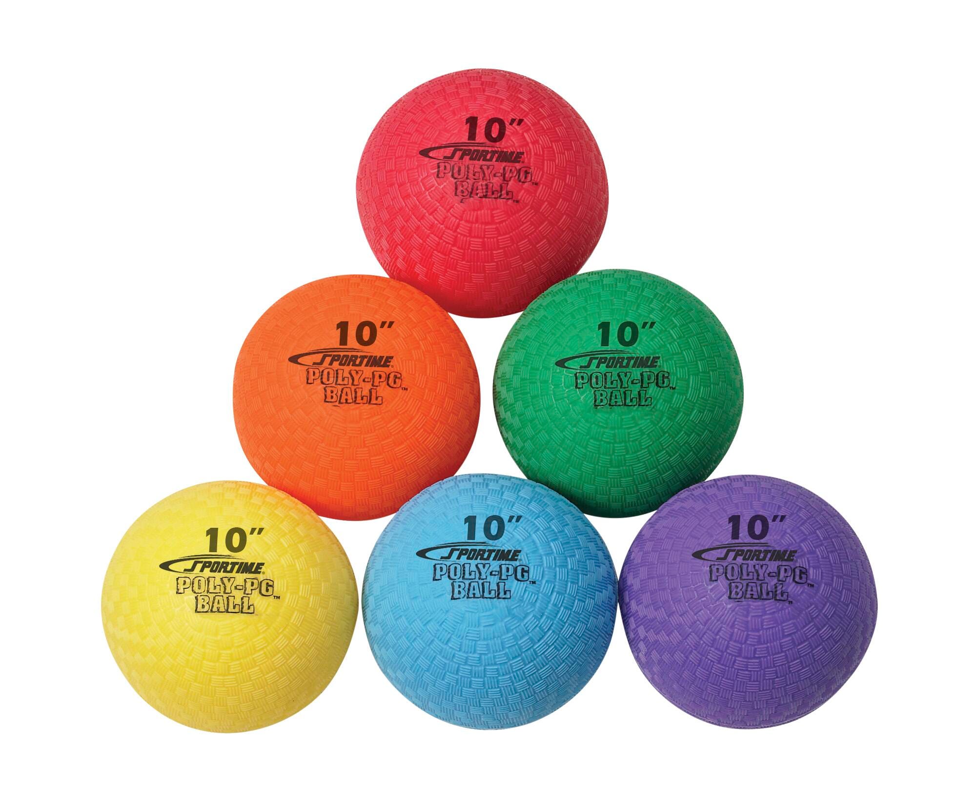 Sportime Poly PG Ball, 10 Inches, Set of 6, Assorted Colors, Item Number 2095333
